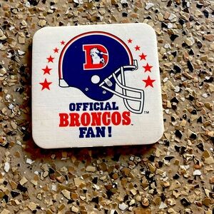 One official Broncos fan drink coaster